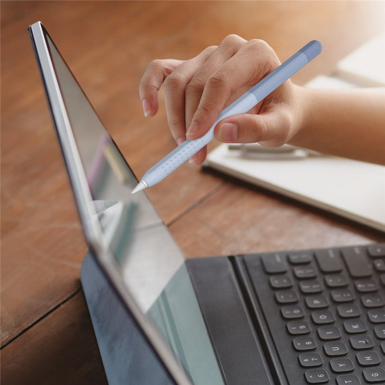 AHASTYLE PT102-1 Silicone Case for Apple Pencil (1st Generation) , Gradient Color Anti-slip Ultra Thin Stylus Pen Cover - Rock Grey