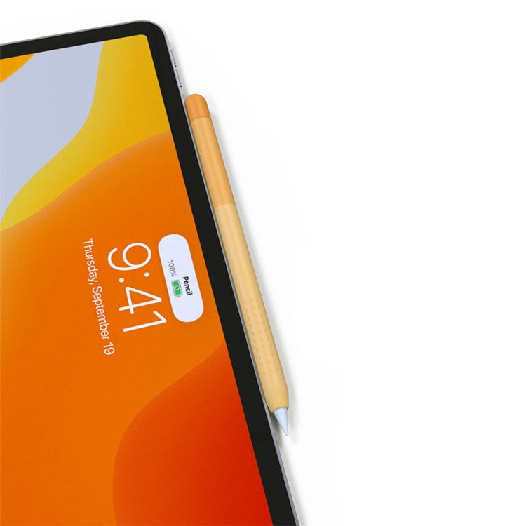 AHASTYLE PT102-2 Silicone Sleeve for Apple Pencil (2nd Generation), Gradient Color Ultra Thin Stylus Pen Case Skin Cover - Gradient Orange