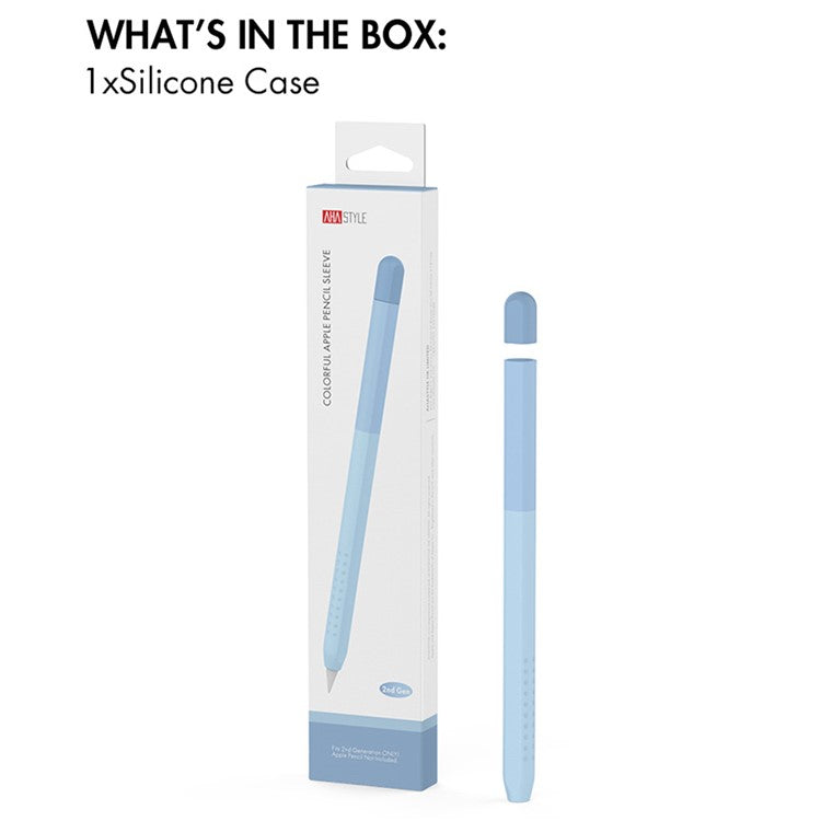 AHASTYLE PT102-2 Silicone Sleeve for Apple Pencil (2nd Generation), Gradient Color Ultra Thin Stylus Pen Case Skin Cover - Gradient Orange