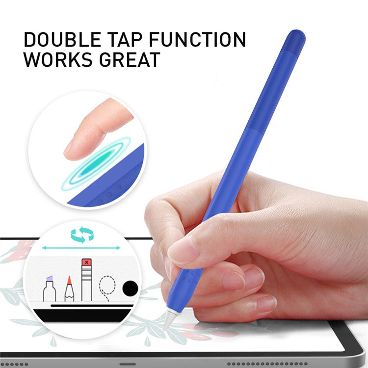 AHASTYLE PT102-2 Silicone Sleeve for Apple Pencil (2nd Generation) Gradient Color Ultra Thin Skin Cover - Gradient Sea Blue