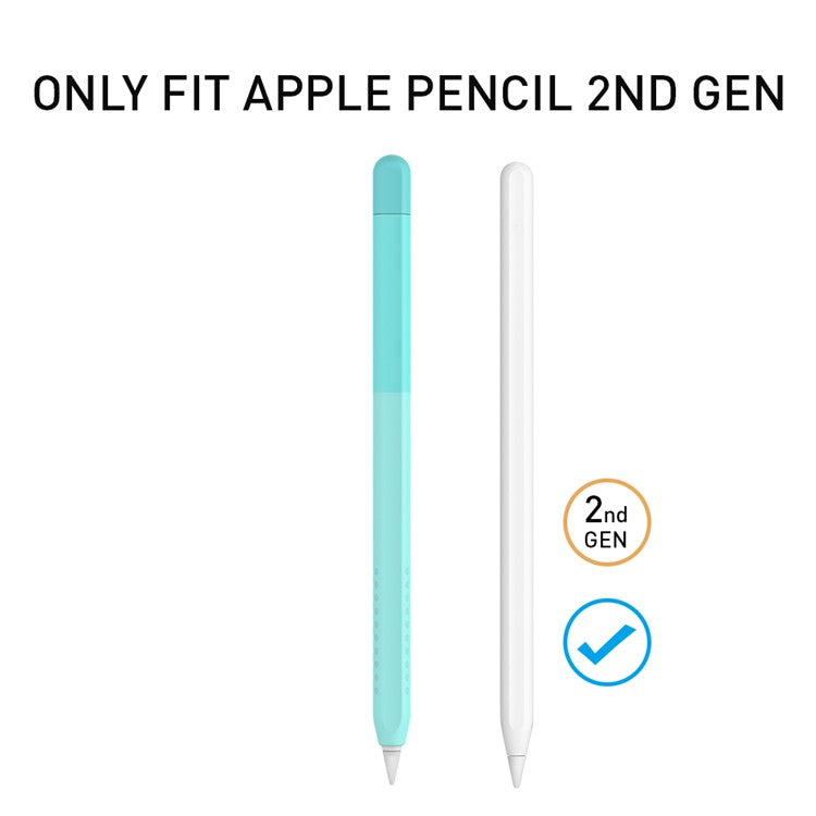 AHASTYLE PT102-2 Silicone Sleeve for Apple Pencil (2nd Generation) Gradient Color Ultra Thin Skin Cover - Gradient Emerald Green
