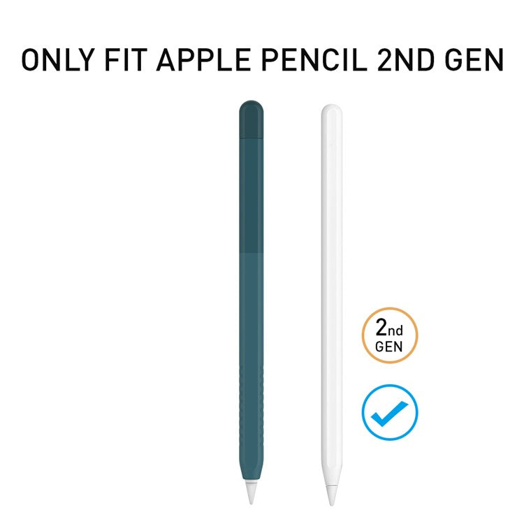 AHASTYLE PT102-2 Silicone Sleeve for Apple Pencil (2nd Generation) Gradient Color Ultra Thin Skin Cover - Gradient Blackish Green