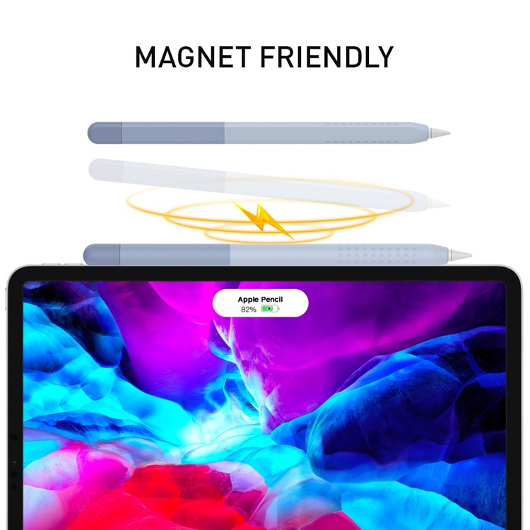 AHASTYLE PT102-2 Silicone Sleeve for Apple Pencil (2nd Generation) Gradient Color Ultra Thin Skin Cover - Gradient Rock Grey