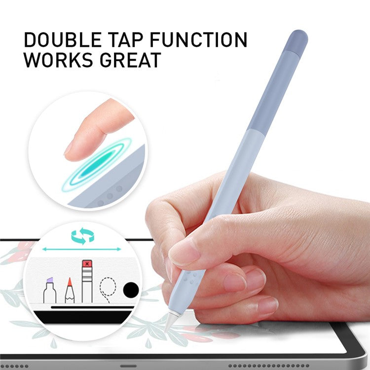 AHASTYLE PT102-2 Silicone Sleeve for Apple Pencil (2nd Generation) Gradient Color Ultra Thin Skin Cover - Gradient Rock Grey