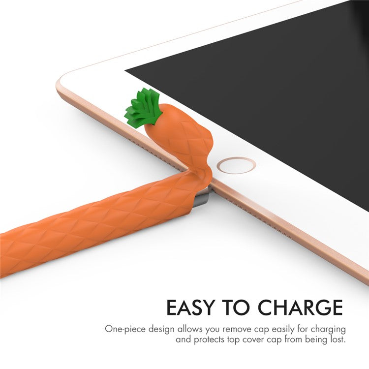 AHASTYLE PT106-1 for Apple Pencil (1st Generation) Stylus Pen Protective Sleeve Pineapple Style Pen Silicone Case - Orange