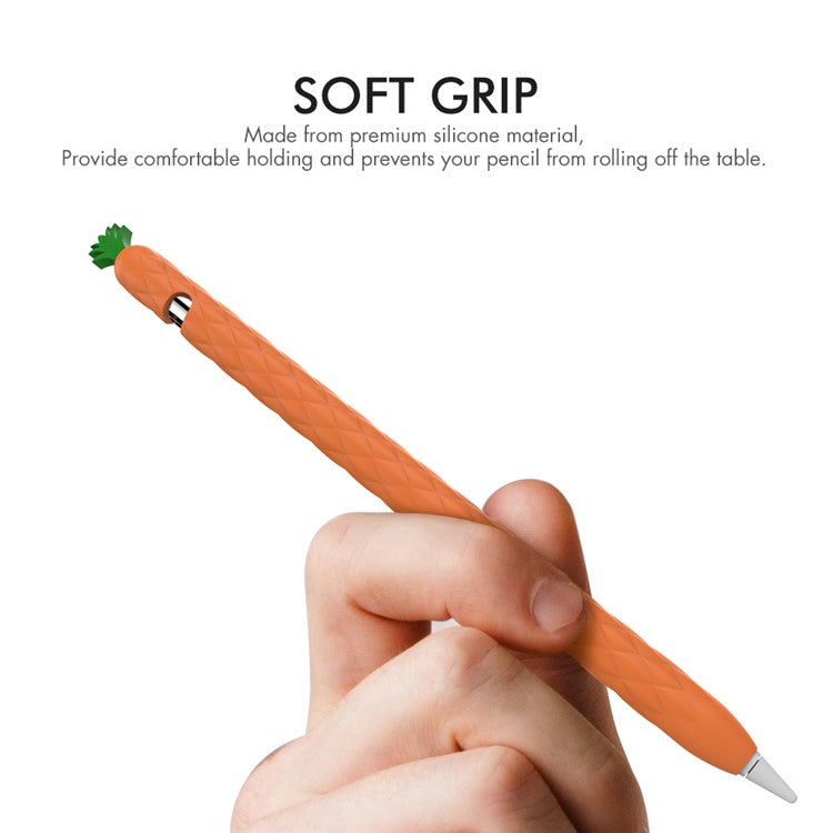 AHASTYLE PT106-1 for Apple Pencil (1st Generation) Stylus Pen Protective Sleeve Pineapple Style Pen Silicone Case - Orange
