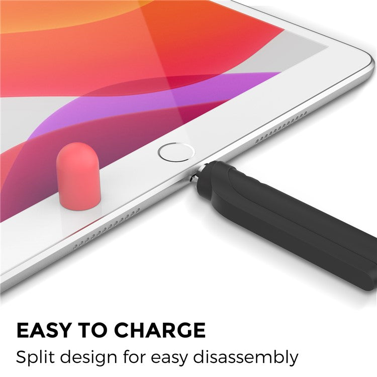 AHASTYLE PT152 Silicone Sleeve for Apple Pencil (1st Generation) Stylus Pen Case Dual Color Shockproof Cover - Black