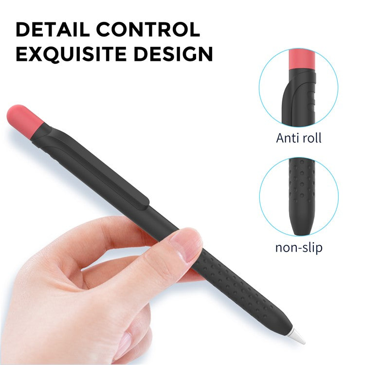 AHASTYLE PT152 Silicone Sleeve for Apple Pencil (1st Generation) Stylus Pen Case Dual Color Shockproof Cover - Black