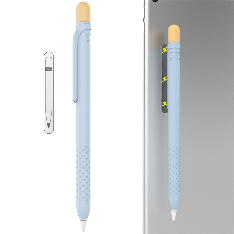 AHASTYLE PT152 Silicone Sleeve for Apple Pencil (1st Generation) Stylus Pen Case Dual Color Shockproof Cover - Blue