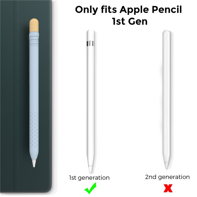 AHASTYLE PT152 Silicone Sleeve for Apple Pencil (1st Generation) Stylus Pen Case Dual Color Shockproof Cover - Blue