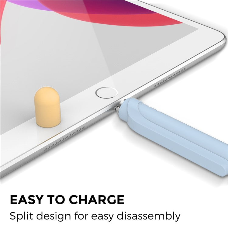 AHASTYLE PT152 Silicone Sleeve for Apple Pencil (1st Generation) Stylus Pen Case Dual Color Shockproof Cover - Blue