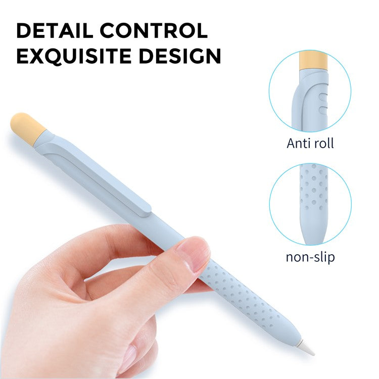 AHASTYLE PT152 Silicone Sleeve for Apple Pencil (1st Generation) Stylus Pen Case Dual Color Shockproof Cover - Blue