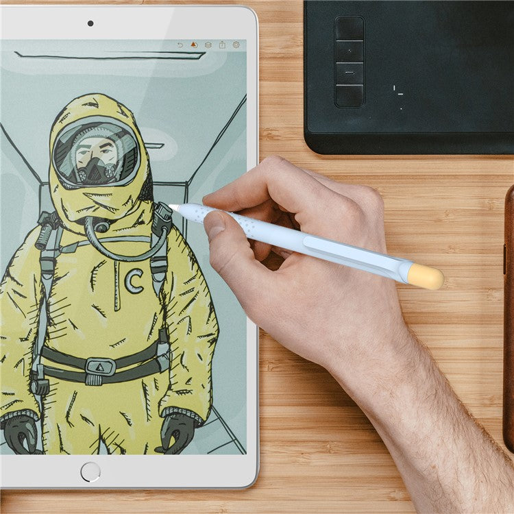 AHASTYLE PT152 Silicone Sleeve for Apple Pencil (1st Generation) Stylus Pen Case Dual Color Shockproof Cover - Blue