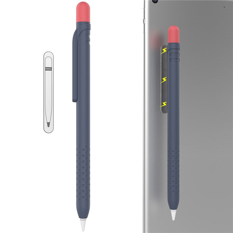 AHASTYLE PT152 Silicone Sleeve for Apple Pencil (1st Generation) Stylus Pen Case Dual Color Shockproof Cover - Midnight Blue