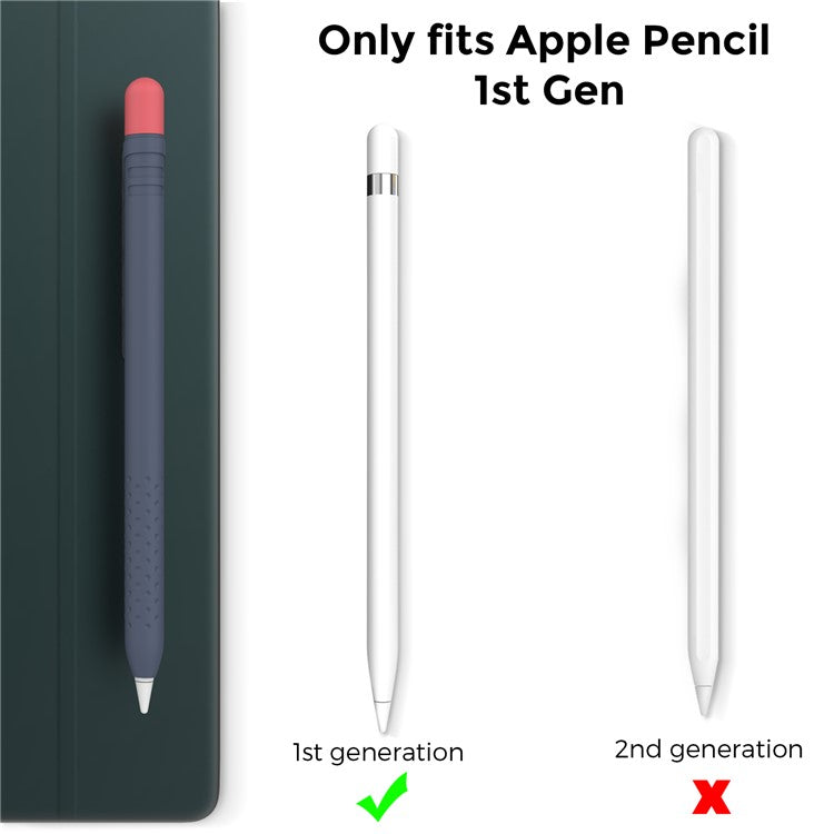 AHASTYLE PT152 Silicone Sleeve for Apple Pencil (1st Generation) Stylus Pen Case Dual Color Shockproof Cover - Midnight Blue
