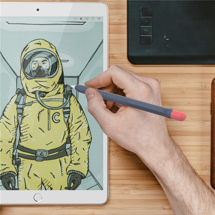 AHASTYLE PT152 Silicone Sleeve for Apple Pencil (1st Generation) Stylus Pen Case Dual Color Shockproof Cover - Midnight Blue