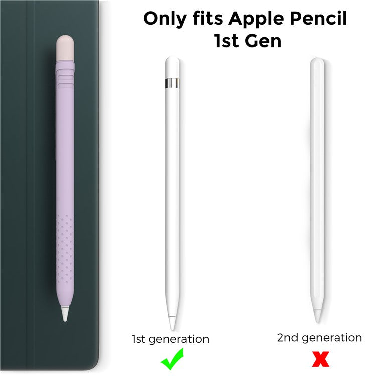 AHASTYLE PT152 Silicone Sleeve for Apple Pencil (1st Generation) Stylus Pen Case Dual Color Shockproof Cover - Purple