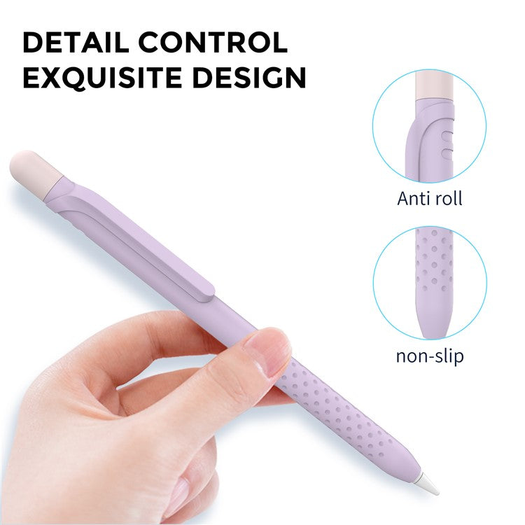 AHASTYLE PT152 Silicone Sleeve for Apple Pencil (1st Generation) Stylus Pen Case Dual Color Shockproof Cover - Purple