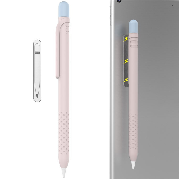 AHASTYLE PT152 Silicone Sleeve for Apple Pencil (1st Generation) Stylus Pen Case Dual Color Shockproof Cover - Pink