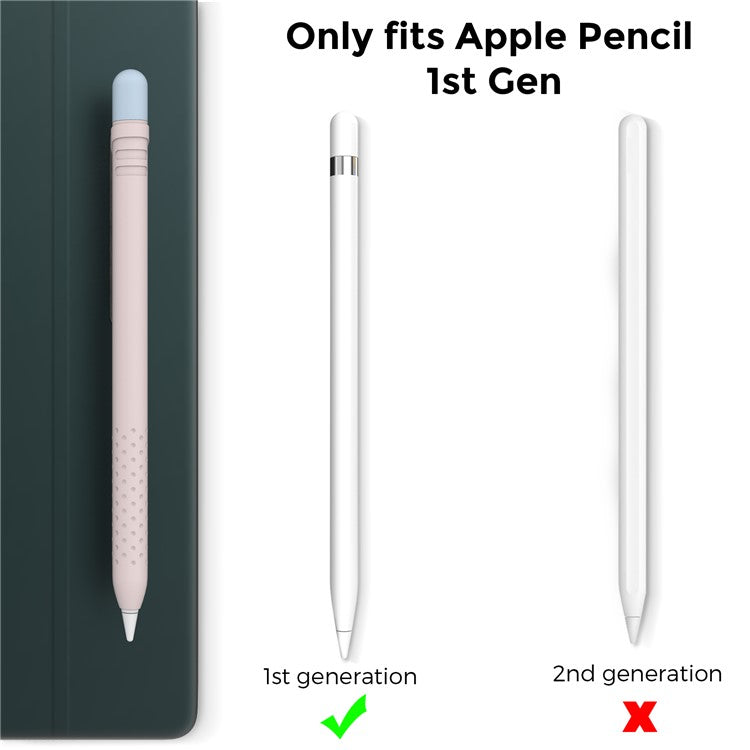 AHASTYLE PT152 Silicone Sleeve for Apple Pencil (1st Generation) Stylus Pen Case Dual Color Shockproof Cover - Pink