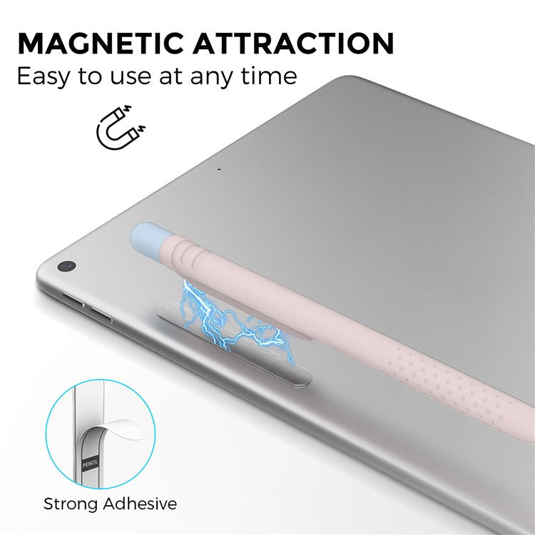 AHASTYLE PT152 Silicone Sleeve for Apple Pencil (1st Generation) Stylus Pen Case Dual Color Shockproof Cover - Pink