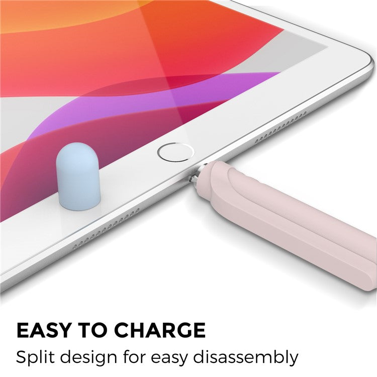 AHASTYLE PT152 Silicone Sleeve for Apple Pencil (1st Generation) Stylus Pen Case Dual Color Shockproof Cover - Pink