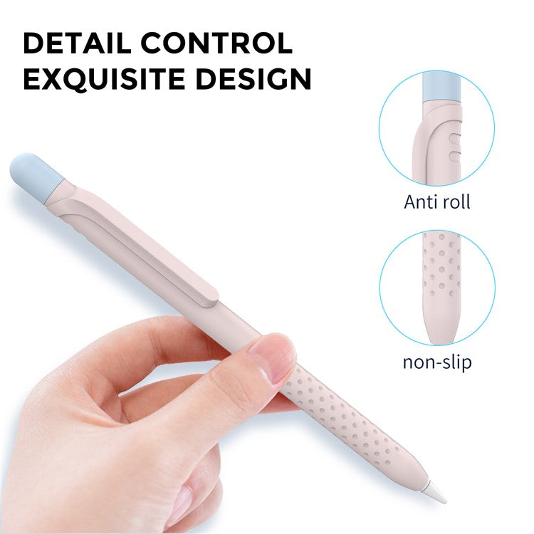 AHASTYLE PT152 Silicone Sleeve for Apple Pencil (1st Generation) Stylus Pen Case Dual Color Shockproof Cover - Pink