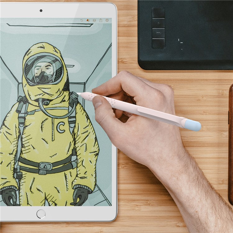 AHASTYLE PT152 Silicone Sleeve for Apple Pencil (1st Generation) Stylus Pen Case Dual Color Shockproof Cover - Pink