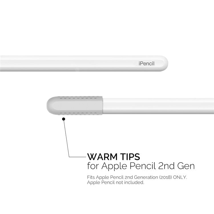 AHASTYLE PT92 For Apple Pencil 2nd / 1st Generation 3Pcs Capacitive Stylus Nib Sleeve Silicone Protective Cover - White
