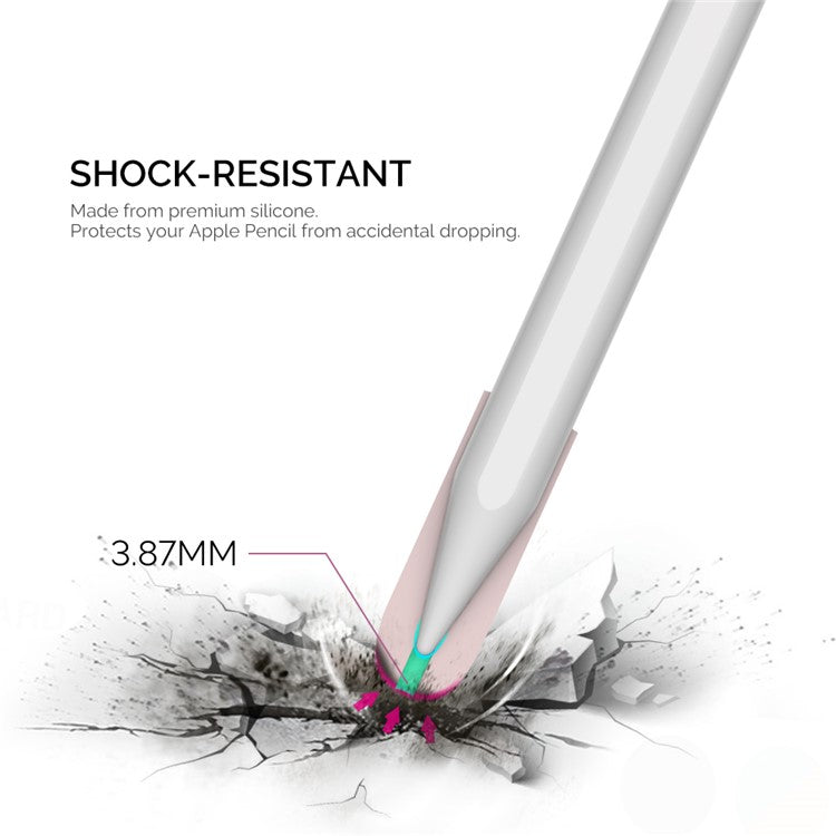 AHASTYLE PT92 For Apple Pencil 2nd / 1st Generation 3Pcs Capacitive Stylus Nib Sleeve Silicone Protective Cover - Pink