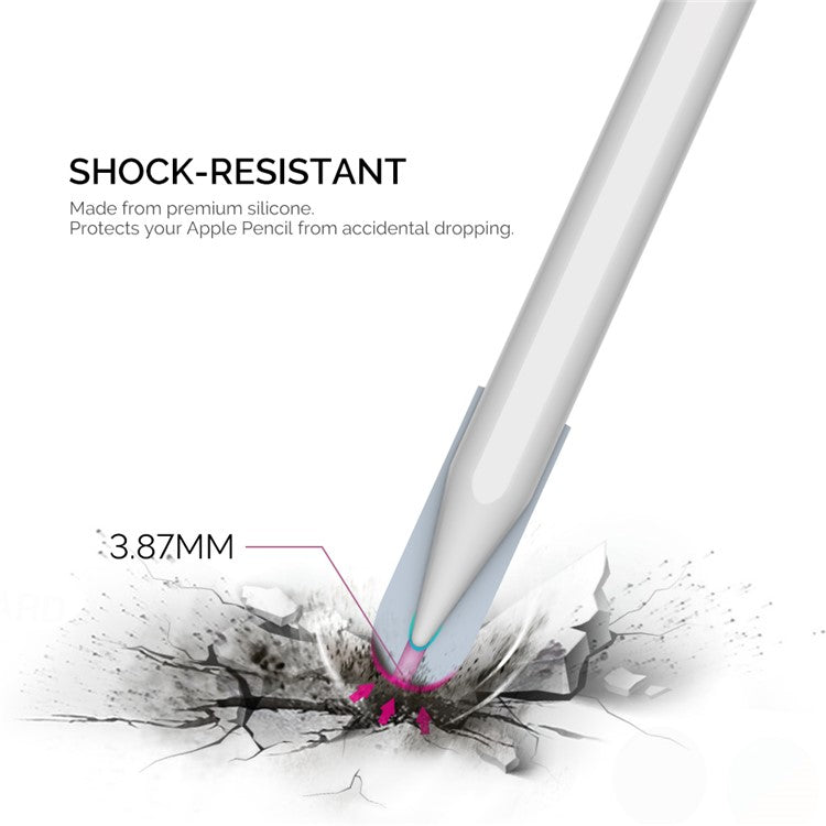 AHASTYLE PT92 For Apple Pencil 2nd / 1st Generation 3Pcs Capacitive Stylus Nib Sleeve Silicone Protective Cover - Baby Blue