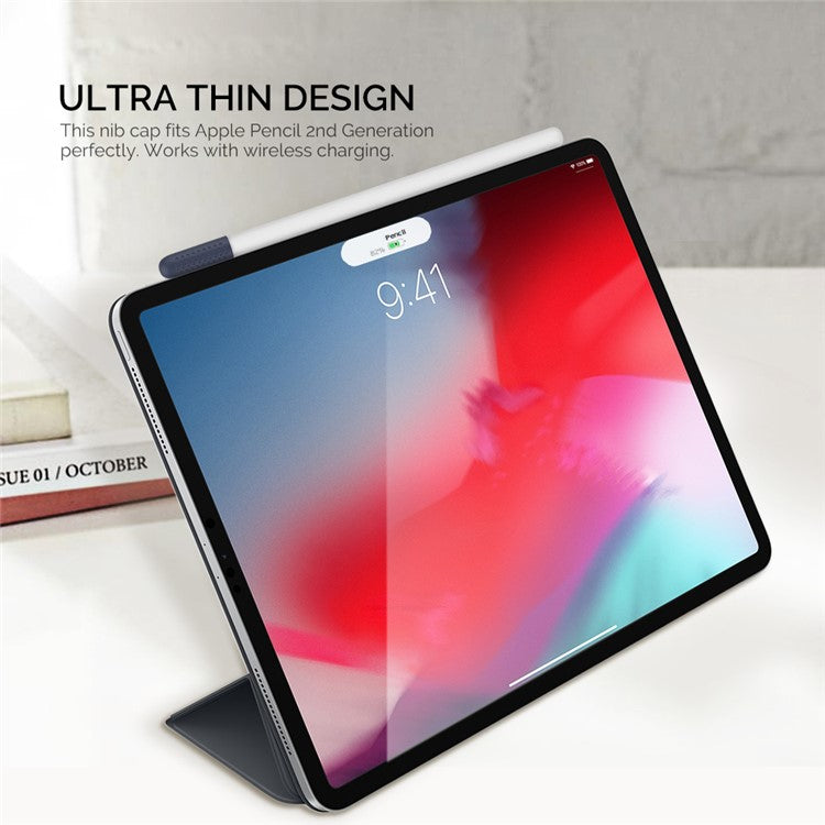 AHASTYLE PT92 For Apple Pencil 2nd / 1st Generation 3Pcs Capacitive Stylus Nib Sleeve Silicone Protective Cover - Midnight Blue