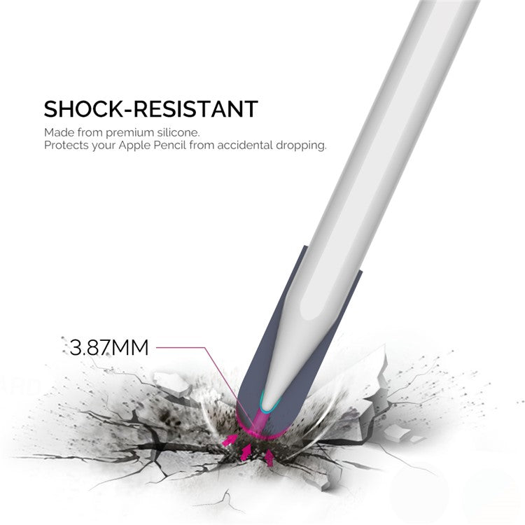 AHASTYLE PT92 For Apple Pencil 2nd / 1st Generation 3Pcs Capacitive Stylus Nib Sleeve Silicone Protective Cover - Midnight Blue