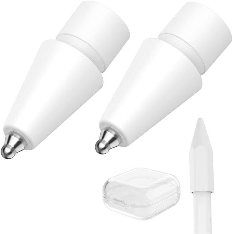 AHASTYLE WG80 For Apple Pencil 2nd / 1st Generation 2Pcs Capacitive Stylus Tip Replacement Pen Nibs - White