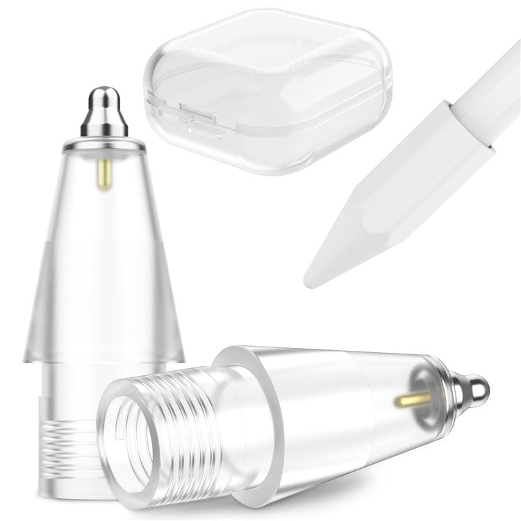 AHASTYLE WG80 For Apple Pencil 2nd / 1st Generation 2Pcs Capacitive Stylus Tip Replacement Pen Nibs - Transparent