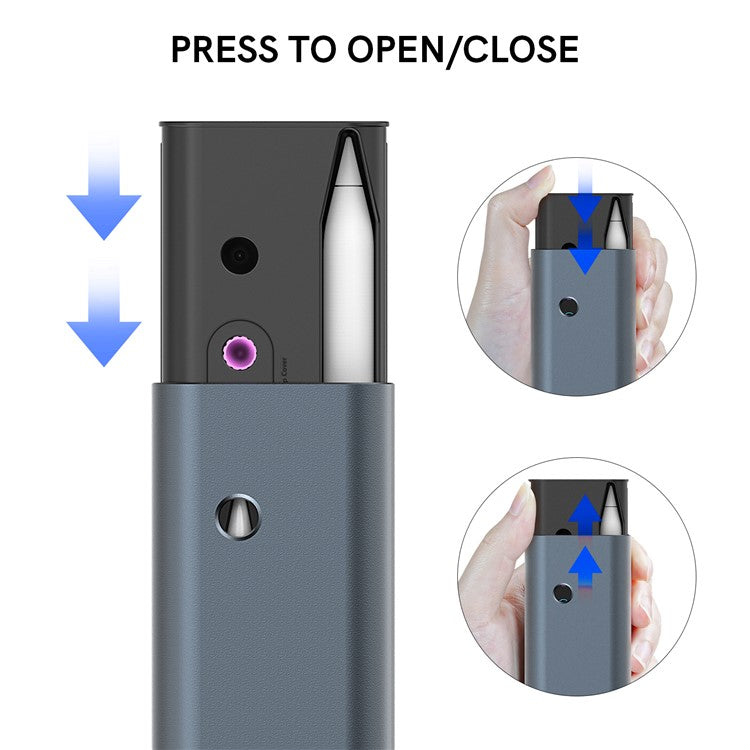 AHASTYLE PT145 Carrying Case for Apple Pencil 1st / 2nd Generation Portable Storage Box Aluminum Alloy - Dark Grey