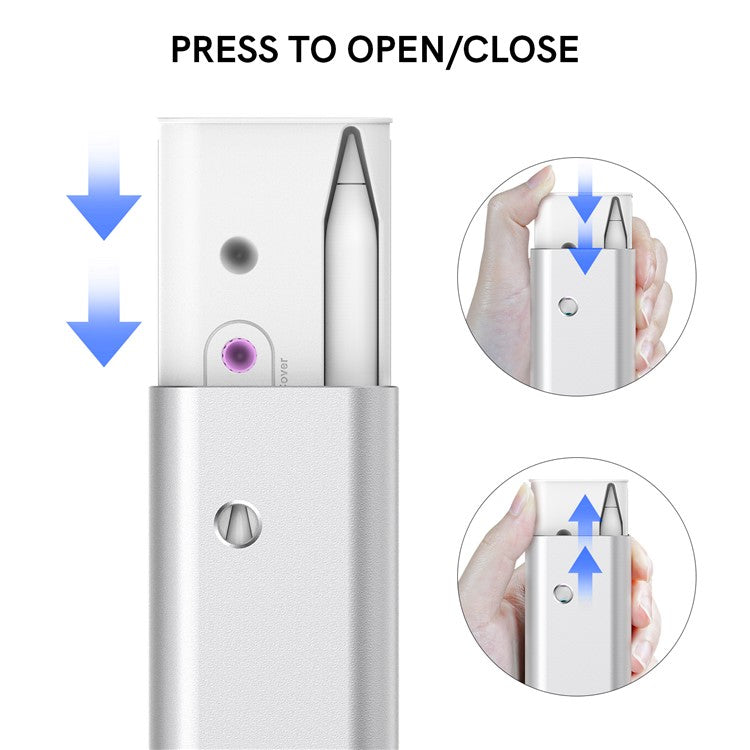 AHASTYLE PT145 Carrying Case for Apple Pencil 1st / 2nd Generation Portable Storage Box Aluminum Alloy - Silver