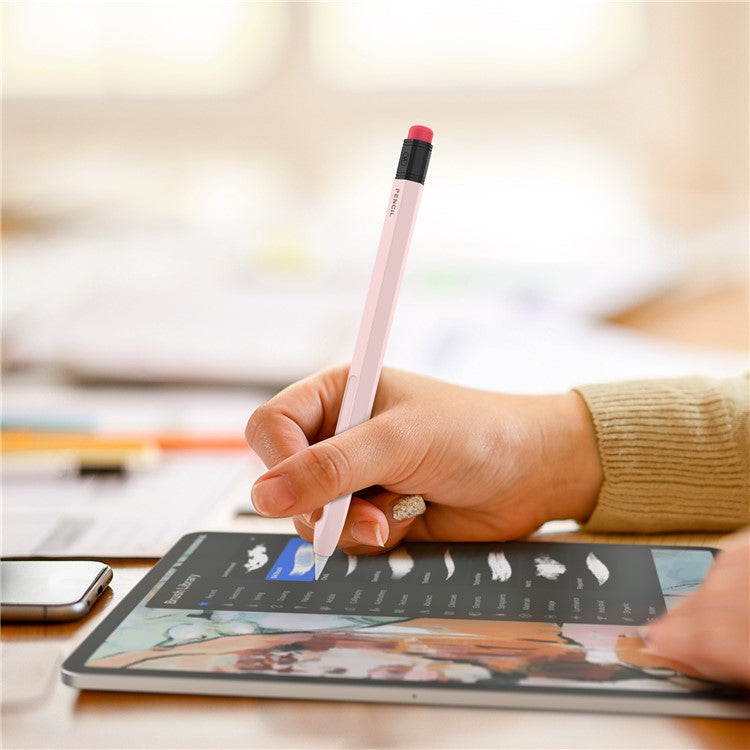 AHASTYLE PT180-2 For Apple Pencil Pro / Pencil (2nd Generation) Retro Silicone Protective Sleeve Capacitive Stylus Pen Anti-Drop Cover - Pink