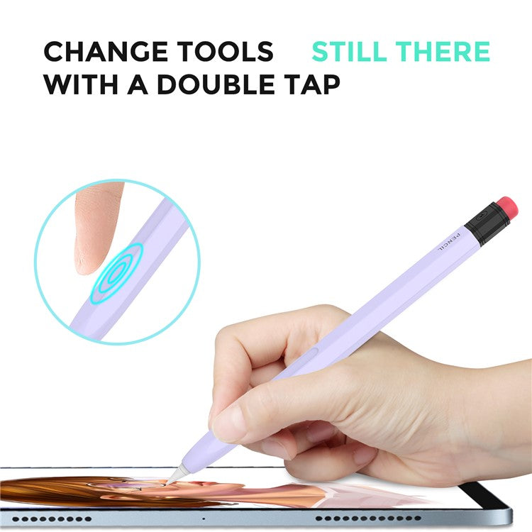 AHASTYLE PT180-2 For Apple Pencil Pro / Pencil (2nd Generation) Retro Silicone Protective Sleeve Capacitive Stylus Pen Anti-Drop Cover - Purple