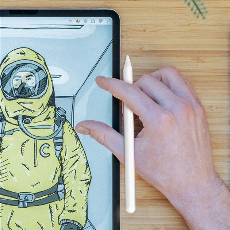 AHASTYLE WG58 For Apple Pencil 2nd / 1st Generation Capacitive Stylus Pen Nib Replacement Touch Screen Pen Tip - White / 3mm Gold Nib