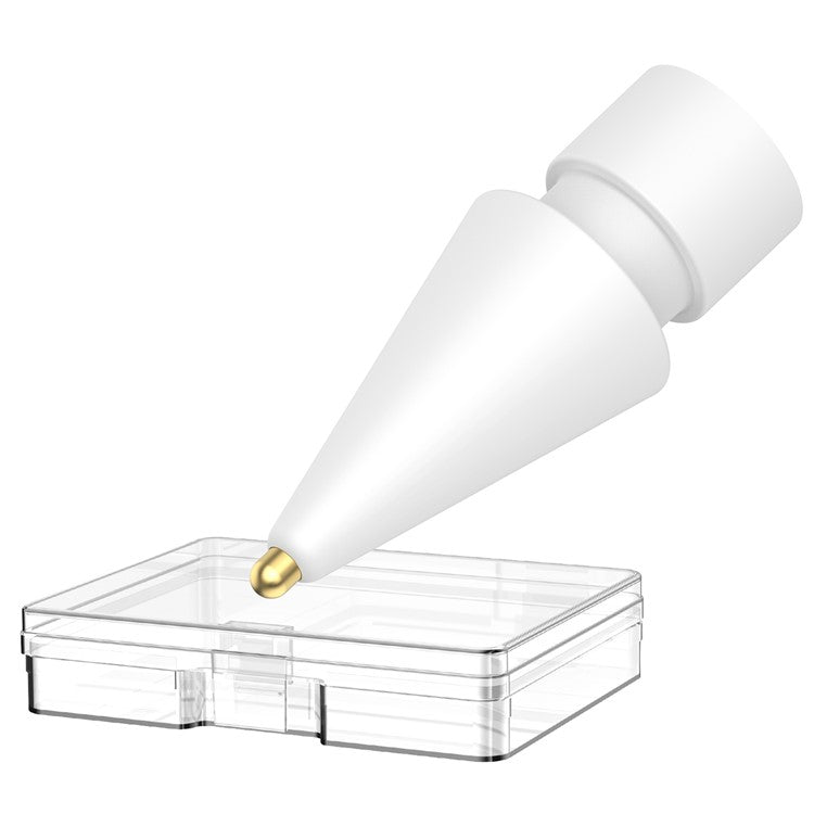 AHASTYLE WG58 For Apple Pencil 2nd / 1st Generation Capacitive Stylus Pen Nib Replacement Touch Screen Pen Tip - White / 3.5mm Gold Nib