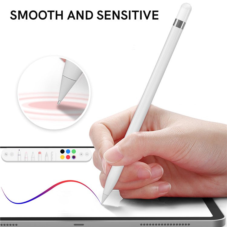 AHASTYLE WG58 For Apple Pencil 2nd / 1st Generation Capacitive Stylus Pen Nib Replacement Touch Screen Pen Tip - White / 3.5mm Silver Nib