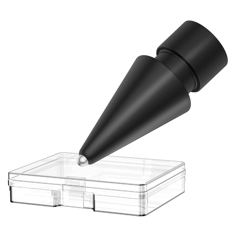 AHASTYLE WG58 For Apple Pencil 2nd / 1st Generation Capacitive Stylus Pen Nib Replacement Touch Screen Pen Tip - Black / 3mm Silver Nib