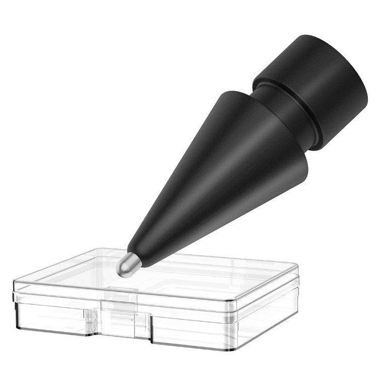 AHASTYLE WG58 For Apple Pencil 2nd / 1st Generation Capacitive Stylus Pen Nib Replacement Touch Screen Pen Tip - Black / 4mm Silver Nib