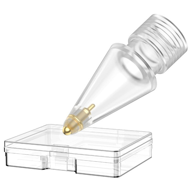 AHASTYLE WG58 For Apple Pencil 2nd / 1st Generation Capacitive Stylus Pen Nib Replacement Touch Screen Pen Tip - Transparent / 3mm Gold Nib