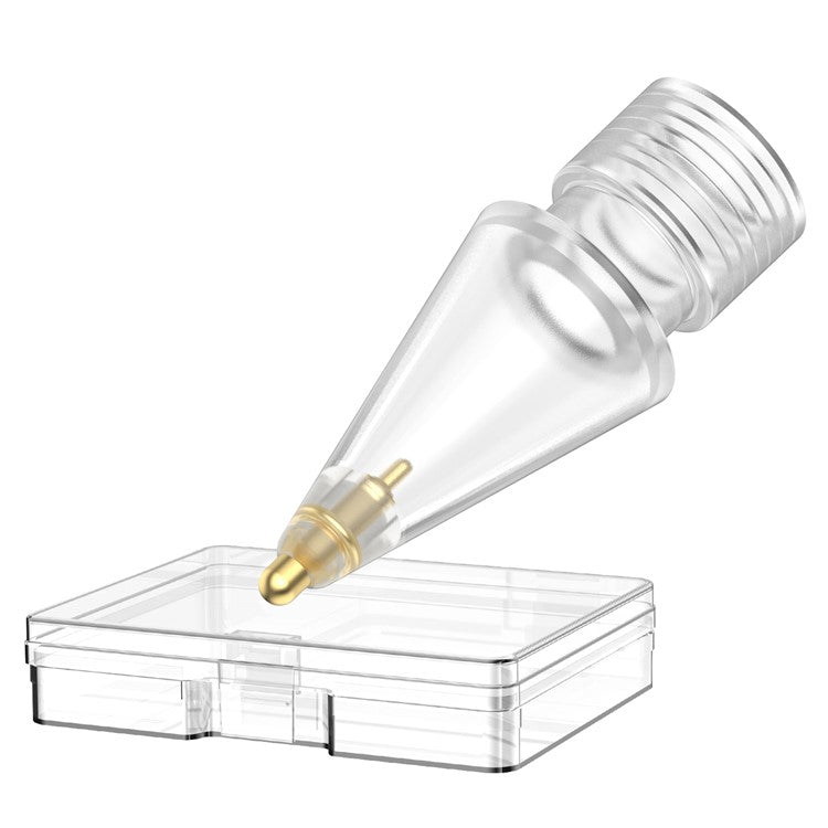 AHASTYLE WG58 For Apple Pencil 2nd / 1st Generation Capacitive Stylus Pen Nib Replacement Touch Screen Pen Tip - Transparent / 3.5mm Gold Nib