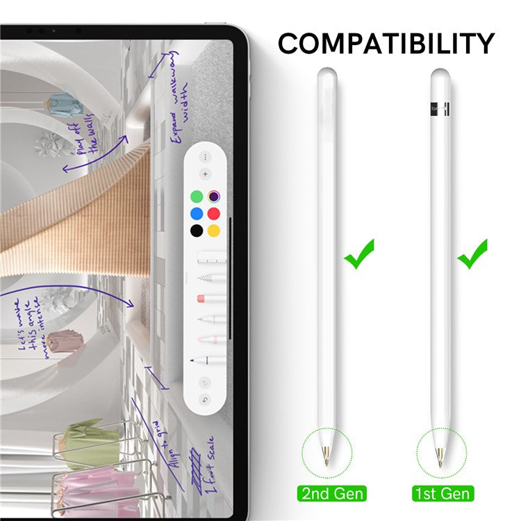 AHASTYLE WG58 For Apple Pencil 2nd / 1st Generation Capacitive Stylus Pen Nib Replacement Touch Screen Pen Tip - Transparent / 4mm Gold Nib