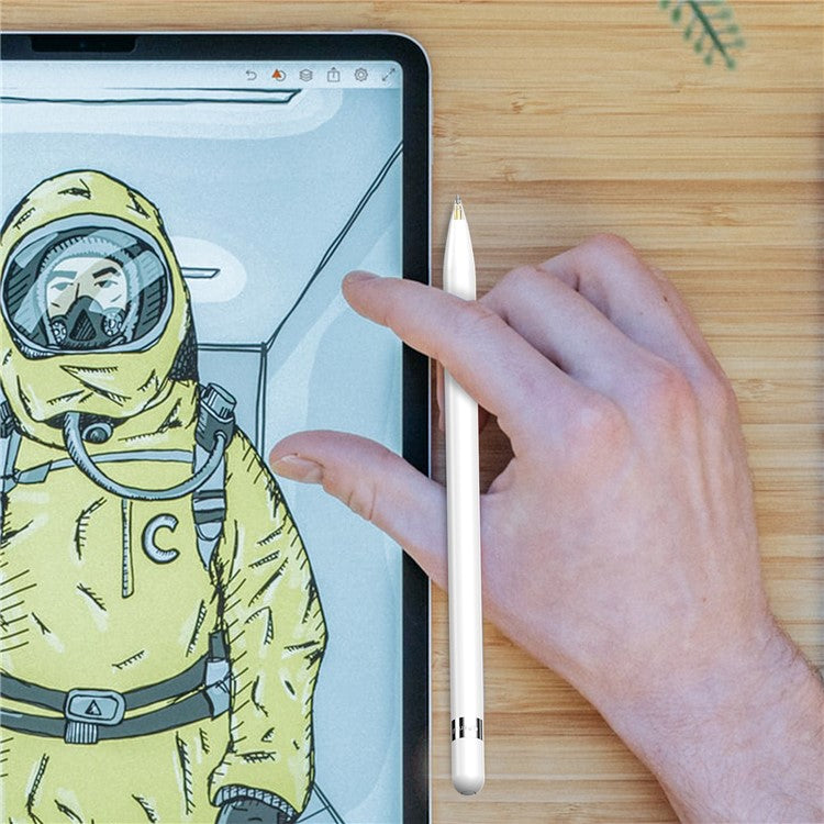 AHASTYLE WG58 For Apple Pencil 2nd / 1st Generation Capacitive Stylus Pen Nib Replacement Touch Screen Pen Tip - Transparent / 3mm Silver Nib