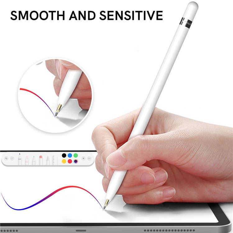 AHASTYLE WG58 For Apple Pencil 2nd / 1st Generation Capacitive Stylus Pen Nib Replacement Touch Screen Pen Tip - Transparent / 3.5mm Silver Nib