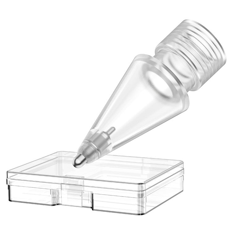 AHASTYLE WG58 For Apple Pencil 2nd / 1st Generation Capacitive Stylus Pen Nib Replacement Touch Screen Pen Tip - Transparent / 3.5mm Silver Nib